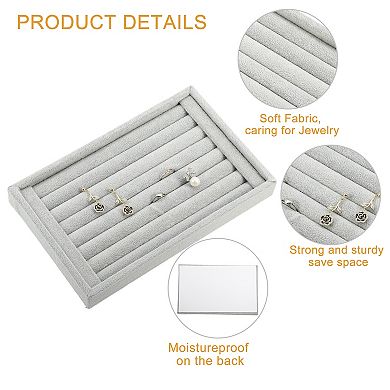 Velvet 7 Slots Jewelry Trays Stackable Tray For Rings Earrings Studs