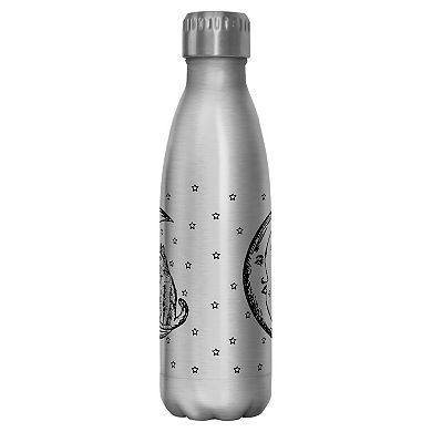Moon And Cat Graphic Stainless Steel Bottle