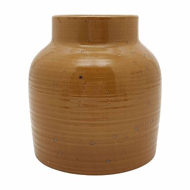 Mustard Textured Small Ceramic Vase Table Decor