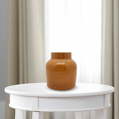 Mustard Textured Small Ceramic Vase Table Decor