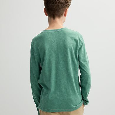 Boys 8-20 Sonoma Goods For Life?? Supersoft Long Sleeve Henley Tee in Regular and Husky