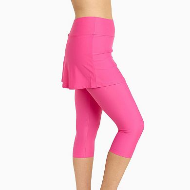 Women's High Waisted Skirted Swim Capris