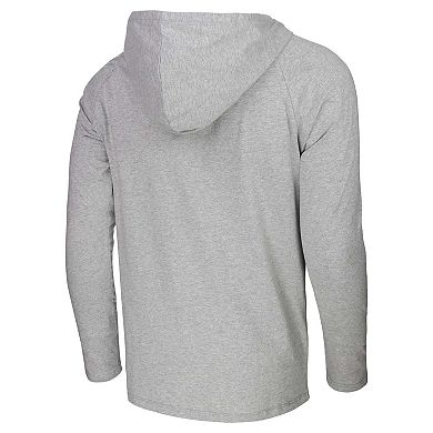 Men's Stadium Essentials Heather Gray Dallas Mavericks Atrium Raglan Long Sleeve Hoodie T-Shirt
