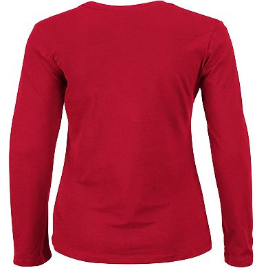 Women's Fanatics Branded  Red Kansas City Chiefs 2023 AFC West Division Champions Plus Size Conquer Long Sleeve Scoop Neck T-Shirt