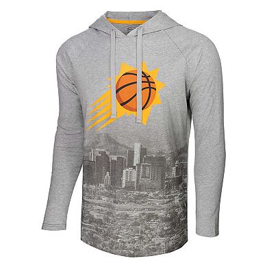 Men's Stadium Essentials Heather Gray Phoenix Suns Atrium Raglan Long Sleeve Hoodie T-Shirt