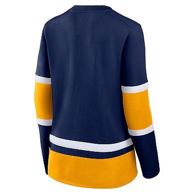 Women's Fanatics Branded  Blue/Gold St. Louis Blues Top Speed Lace-Up Pullover Sweatshirt