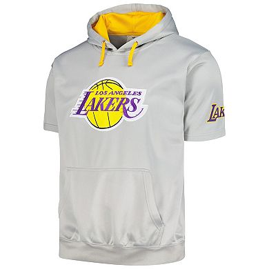 Men's Fanatics Branded Silver Los Angeles Lakers Big & Tall Logo Pullover Hoodie