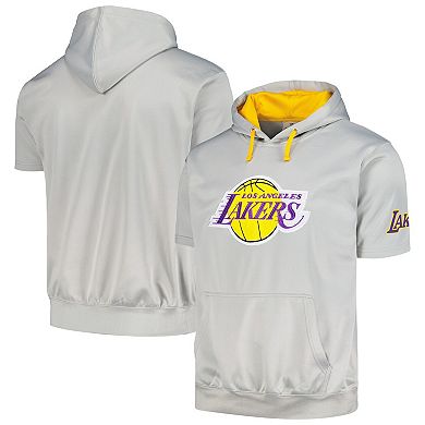 Men's Fanatics Branded Silver Los Angeles Lakers Big & Tall Logo Pullover Hoodie