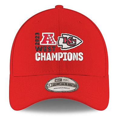Men's New Era  Red Kansas City Chiefs 2023 AFC West Division Champions 9FORTY Adjustable Hat