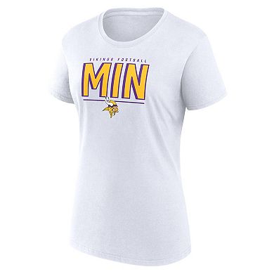 Women's Fanatics Branded Purple/White Minnesota Vikings Two-Pack Combo Cheerleader T-Shirt Set