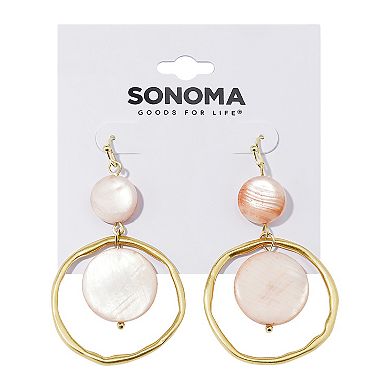 Sonoma Goods For Life® Acetate Peach Round Flat Ring Drop Earrings