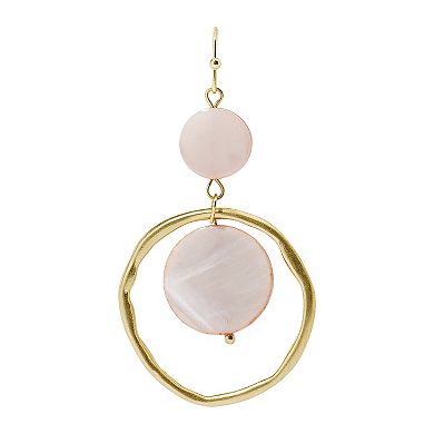 Sonoma Goods For Life® Acetate Peach Round Flat Ring Drop Earrings