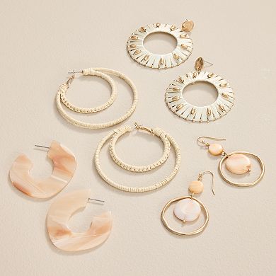Sonoma Goods For Life® Multi Acetate Peach Hoop Earrings