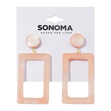 Sonoma Goods For Life® Gold Tone Peach Rectangle Drop Earrings