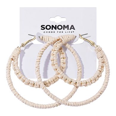 Sonoma Goods For Life® Cream Thread Wrap Hoop Earrrings