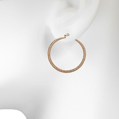 Emberly Gold Tone Crush Texture Oversized Hoop Earrings