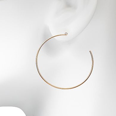 Emberly Gold Tone Oversized C-Hoop Earrings