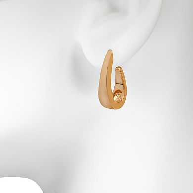 Emberly Gold Tone Chunky Teardrop Hoop Earrings