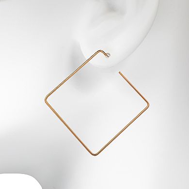 Emberly Gold Tone Square Hoop Earrings