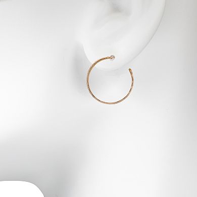 Emberly Gold Tone Textured Medium C-Hoop Earrings