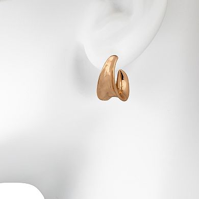 Emberly Gold Tone Chunky Textured Hoop Earrings