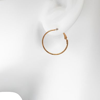 Emberly Gold Tone Basic Twist Textured Hoop Earrings