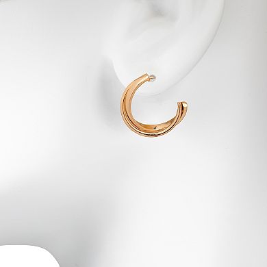 Emberly Gold Tone Chunky Twist C-Hoop Earrings