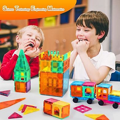 Contixo St4 -Kids Toy Magnet Tiles -112 Pcs 3d Building Blocks Stem Construction