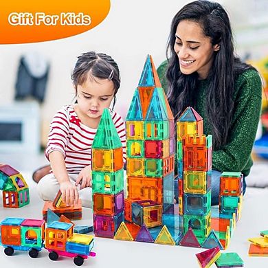 Contixo St4 -Kids Toy Magnet Tiles -112 Pcs 3d Building Blocks Stem Construction