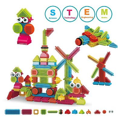 Contixo St6: 100 Pcs Bristle Shape 3D Tiles, Educational Blocks, Ages 3-8.