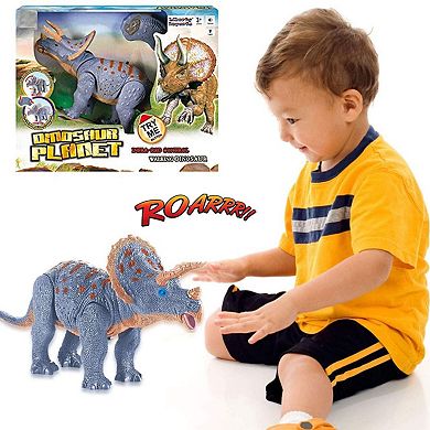 Contixo Dr2 Rc Dinosaur Toy -walking Triceratops Dinosaur With Light-up Eyes & Roaring Effect