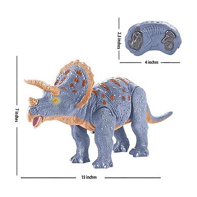 Contixo Dr2 Rc Dinosaur Toy -walking Triceratops Dinosaur With Light-up Eyes & Roaring Effect