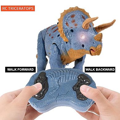 Contixo Dr2 Rc Dinosaur Toy -walking Triceratops Dinosaur With Light-up Eyes & Roaring Effect