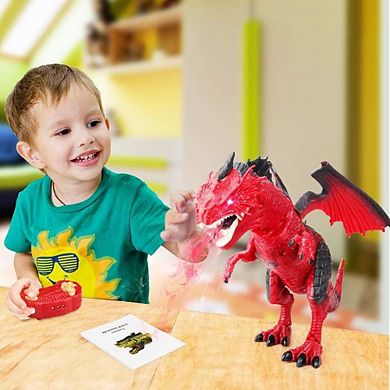 Contixo DR3 RC Dragon Dinosaur-Walking Robot Dinosaur Toy with Light Up Roaring & Spraying Effect