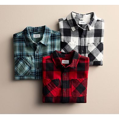 Boys 8-20 Sonoma Goods For Life® Long Sleeve Supersoft Flannel Shirt in Regular & Husky