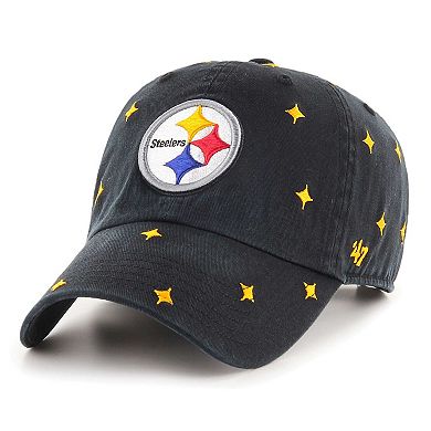 Unisex '47 Black Pittsburgh Steelers Confetti Clean Up Adjustable Hat