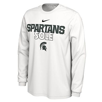 Nike  White Michigan State Spartans 2023 On Court Bench Long Sleeve T-Shirt
