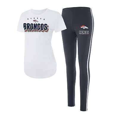 Women's Concepts Sport White/Charcoal Denver Broncos Sonata T-Shirt & Leggings Set