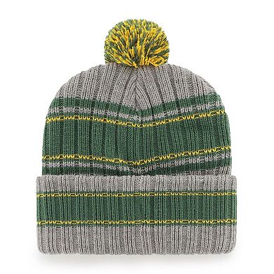 Men's '47  Graphite Green Bay Packers Rexford Cuffed Knit Hat with Pom