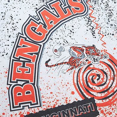 Men's Mitchell & Ness White Cincinnati Bengals Team Burst Sublimated T-Shirt