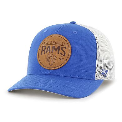 Men's '47 Blue Los Angeles Rams Leather Head Flex Hat