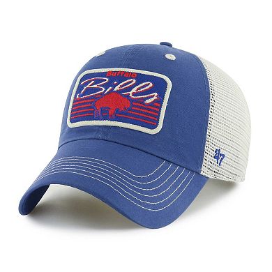 Men's '47 Royal/Natural Buffalo Bills Legacy Five Point Trucker Clean Up Adjustable Hat