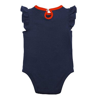 Girls Newborn & Infant Navy/Heather Gray Houston Astros Little Fan Two-Pack Bodysuit Set