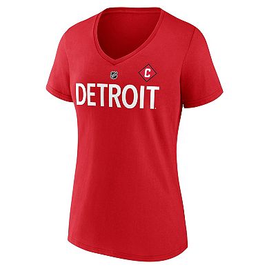 Women's Fanatics Branded Dylan Larkin Red Detroit Red Wings Special Edition 2.0 Name & Number V-Neck T-Shirt
