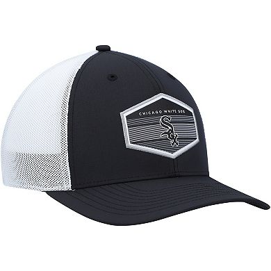 Men's '47 Black/White Chicago White Sox Burgess Trucker Snapback Hat