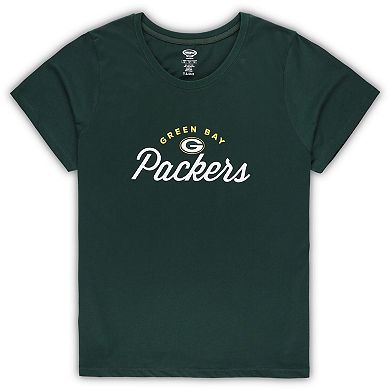 Women's Concepts Sport Green Green Bay Packers Plus Size Badge T-Shirt & Flannel Pants Sleep Set