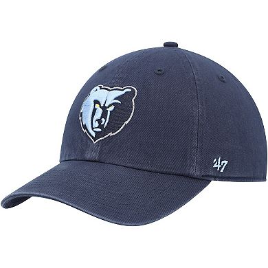 Men's '47 Navy Memphis Grizzlies Primary Logo Clean Up Adjustable Hat