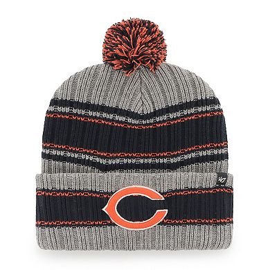 Men's '47  Graphite Chicago Bears Rexford Cuffed Knit Hat with Pom