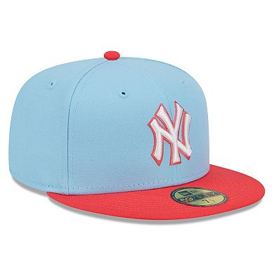 Men's New Era Light Blue/Red New York Yankees Spring Color Two-Tone 59FIFTY Fitted Hat