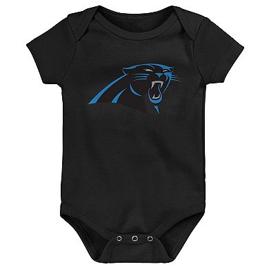 Infant Black/Blue/Gray Carolina Panthers Born to Be 3-Pack Bodysuit Set